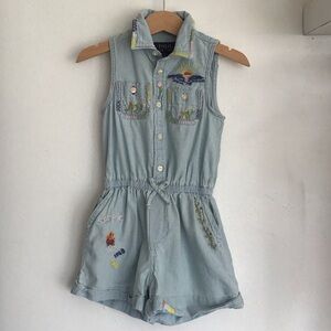 Polo by Ralph Lauren Kids Blue Embroidered Romper